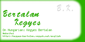 bertalan kegyes business card